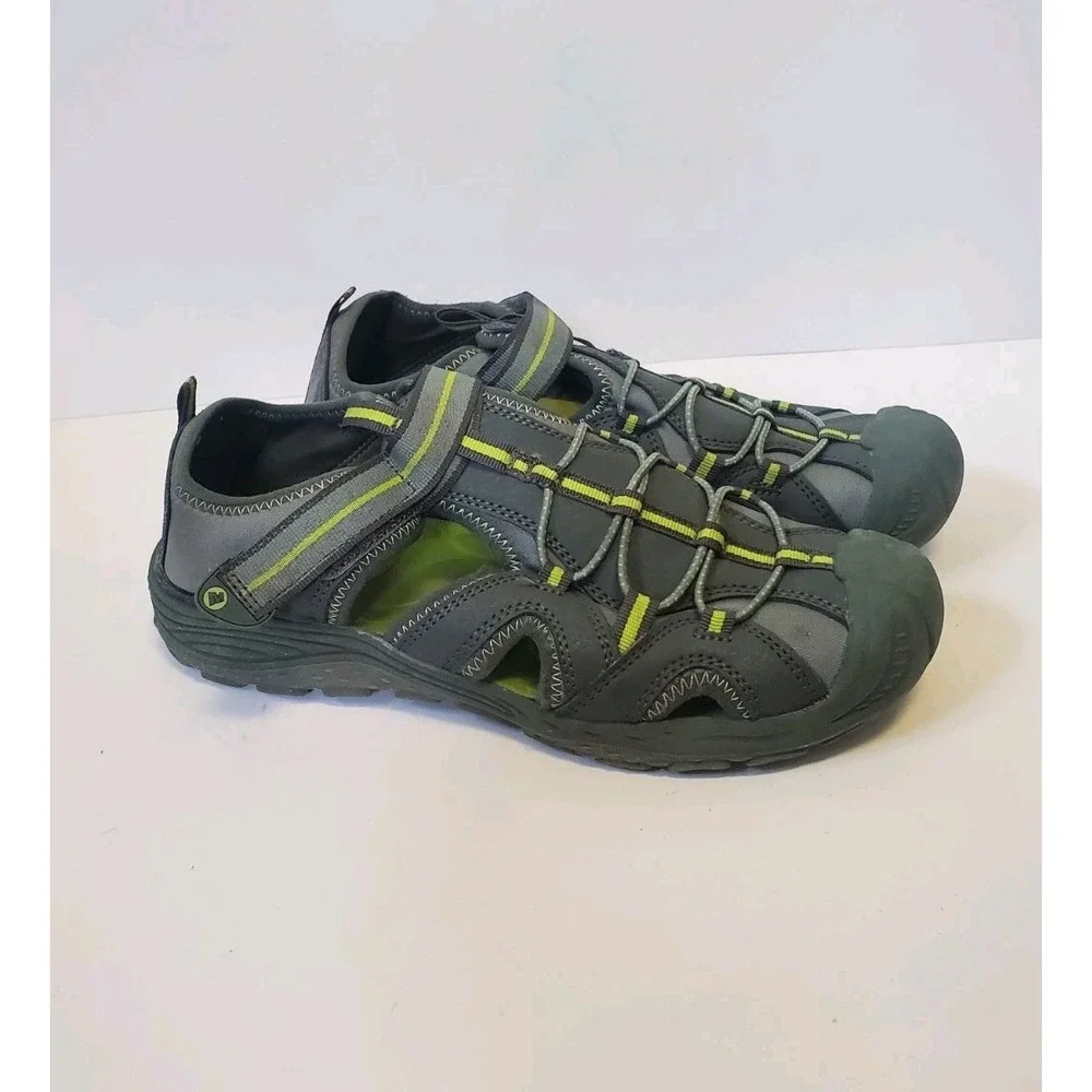 Merrell Hydro 2 Hiker Closed Toe Sandals Gray Green Water Shoes Big Kids Size 6M